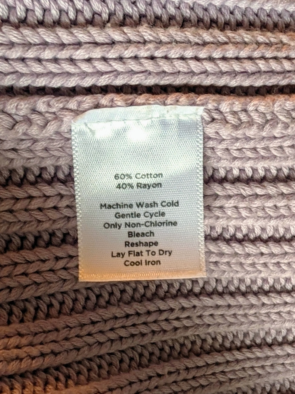Talbots Lavender Ribbed Zip-Front Cardigan - Picture 6 of 7